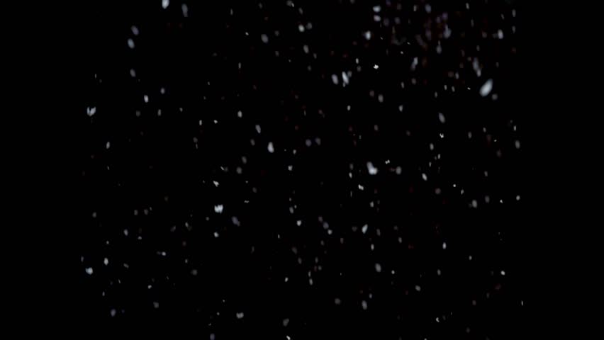 Snowfall with Black Background Stock Footage Video (100% Royalty-free