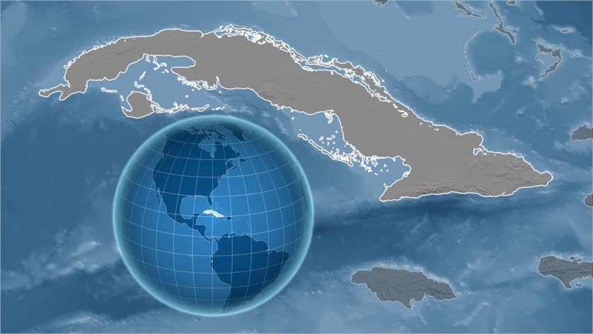 Cuba Shape Animated On The Satellite Map Of The Globe Stock Footage ...