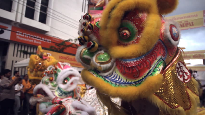 Chinese Lion Dancing Parade Stock Footage Video (100% Royalty-free