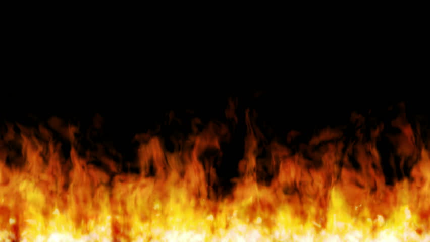 Igniting Fire Wall Isolated On Black, Alpha Channel, Hd, 1920x1080 ...