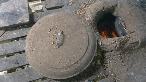 Fire Pit And Rice Cooking Stock Video Footage 4k And Hd Video