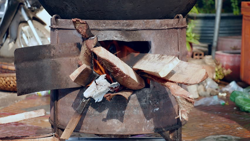 Large Cooking Pot Over Makeshift Wood Burning Fire Pit Extreme