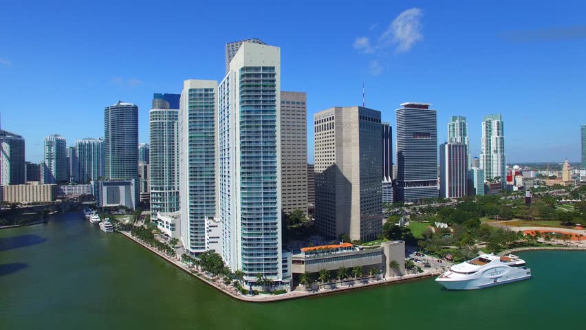 Aerial View Bayside Market Place And Marina, Downtown Miami, Florida ...