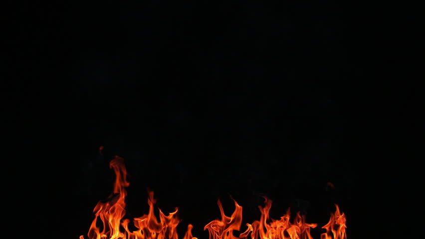 UHD Video - Fire Flame Border On A Black Background Stock Footage Video