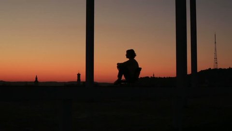 Silhouette Sad Thoughtful Young Woman Sitting Stock Footage Video (100%  Royalty-free) 16661644 | Shutterstock