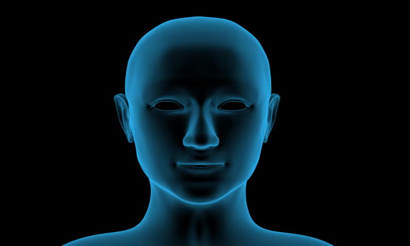 Transparent 3d head of the person - x-ray