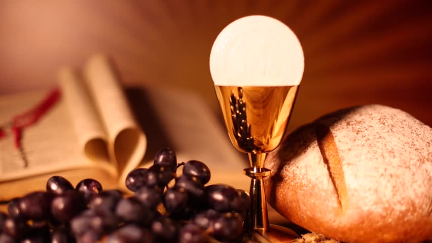 Holy Communion Bread, Wine Stock Footage Video (100% Royalty-free ...
