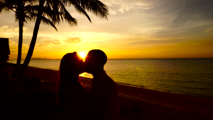 Kissing Couple On The Evening Beach Stock Footage Video 5450714 ...