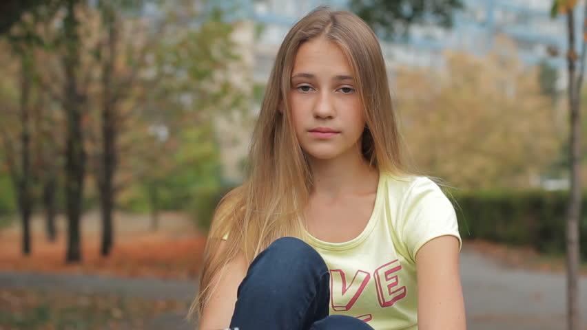 Portrait Of Beautiful Sad Teenage Stock Footage Video 100 -4054