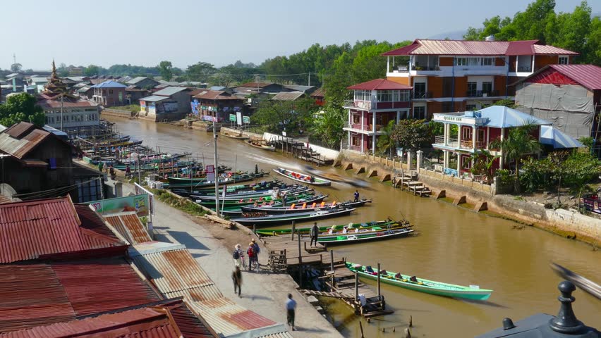 Stock video of nyaung shwe, myanmar - january 28, | 17447164 | Shutterstock