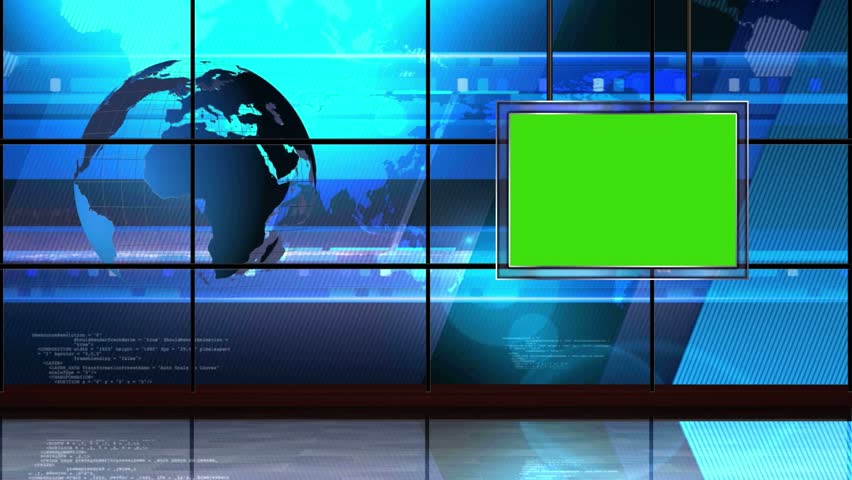 News TV Studio Set - Virtual Green Screen Background Loop ...