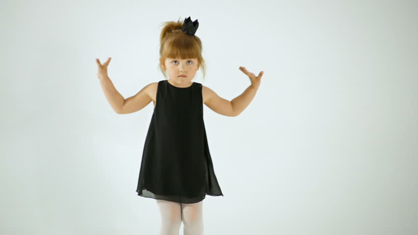 cute baby in black dress