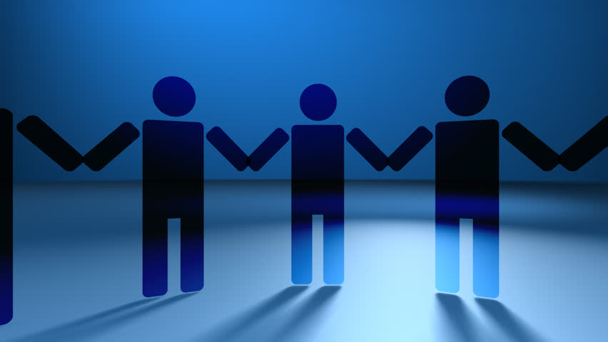 Vector People Holding Hands Stock Footage Video (100% Royalty-free