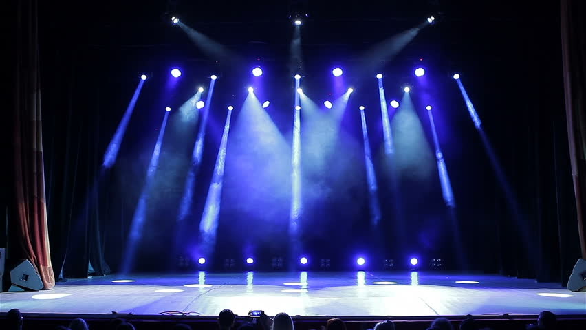 Colorful Bright Stage Lights in a Concert. Blue… - Royalty Free Video