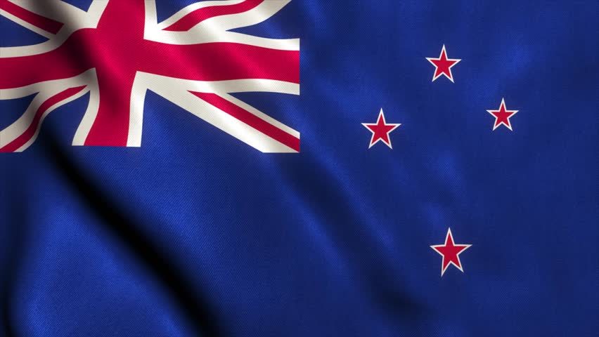 Flag Of New Zealand Background Seamless Loop Animation Stock Footage