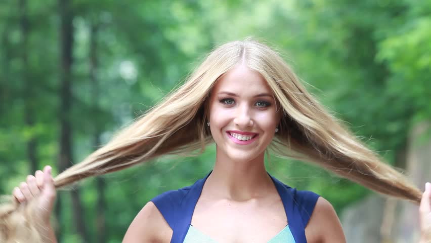Beautiful Girl With Long White Stock Footage Video 100 Royalty