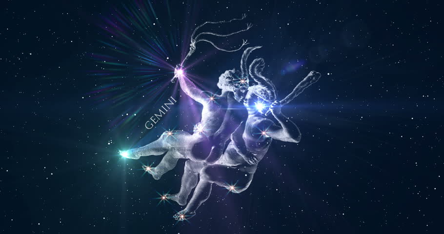 Gemini  Zodiac  Sign Horoscope Space Stock Footage Video 