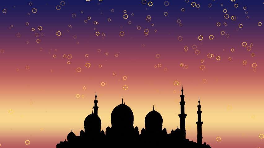 Ramadan Kareem Islamic Background. Moonrise Over The 