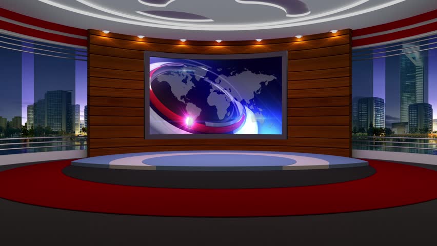 News Tv Studio Set Stock Footage Video 100 Royalty 