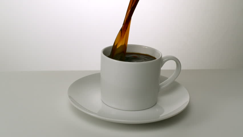 Pouring Coffee In White Cup - Loop Animation Stock Footage Video ...