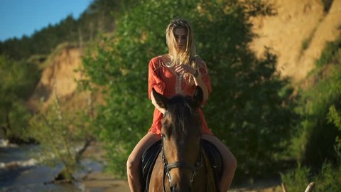 Sexy Beautiful Young Woman Riding Horse Stock Footage Video (100%  Royalty-free) 20103124 | Shutterstock