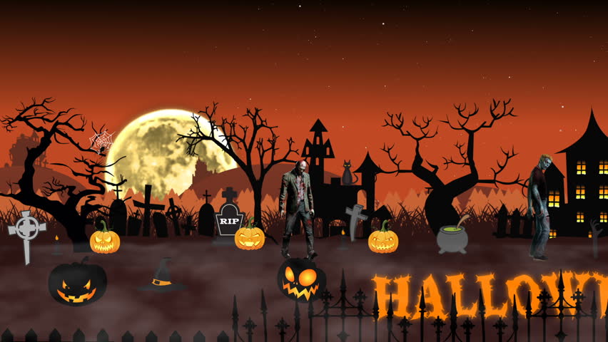 cartoon animation halloween scene with animated text halloween hd stock video clip - Halloween Background Video cartoon animation halloween scene with animated text halloween hd stock video clip - Halloween Background Video
