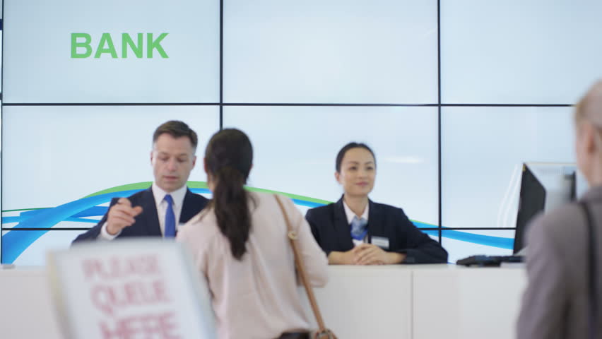 4k Bank Customers Queuing To Stock Footage Video 100 Royalty