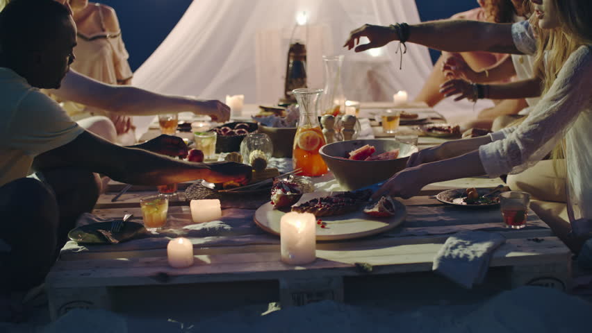 Romantic Dinner Beach Stock Footage Video | Shutterstock