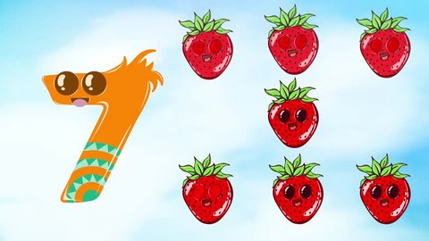 Cartoon Animated Number 7 7 Strawberries Stock Footage Video (100%  Royalty-free) 20372164 | Shutterstock