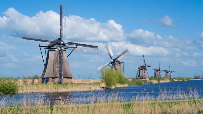 Kinderdijk Windmills, UNESCO World Heritage Site, Netherlands Stock ...