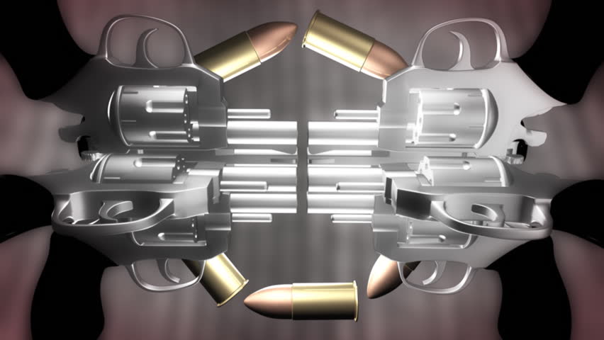 Bullets and Guns Looping Animated Stock Footage Video (100% Royalty