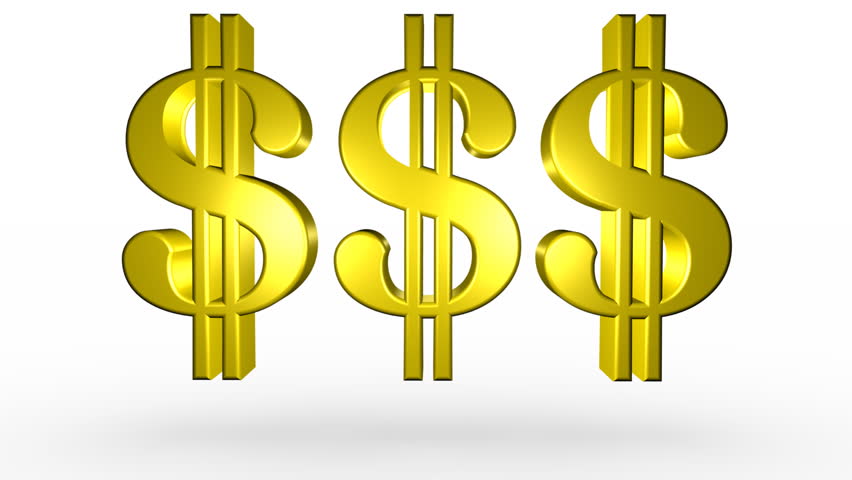 Three Golden Dollar Signs Bouncing Stock Footage Video 100 Three Golden Dollar Signs Bouncing Seamless Looping