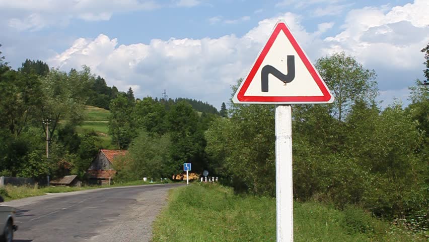 Traffic Sign By Road Road Stock Footage Video 100 Royalty Free