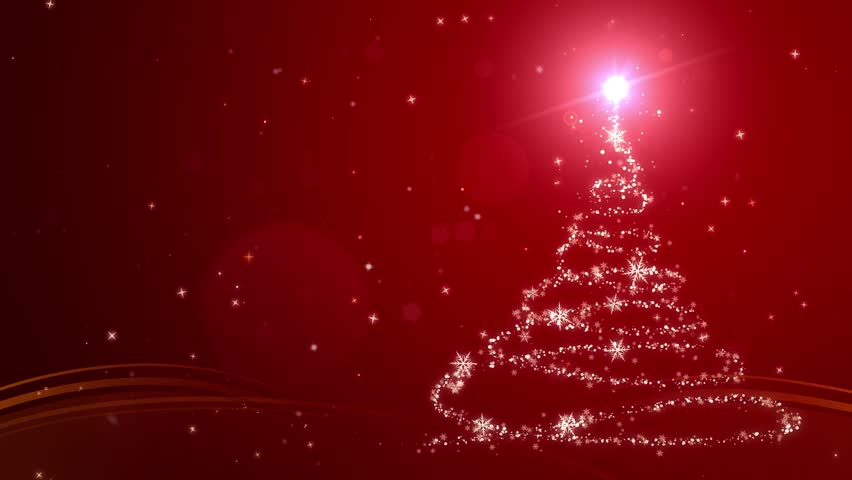 Christmas Tree With Light On Red Background Stock Footage Video 577198 ...