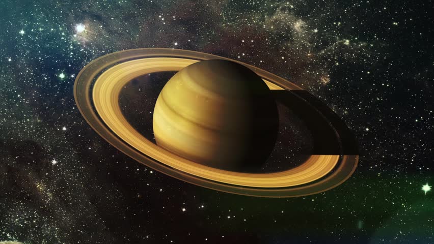 Rotation Of The Planet Saturn HD.Realistic Imaging Of Saturn Planet ...