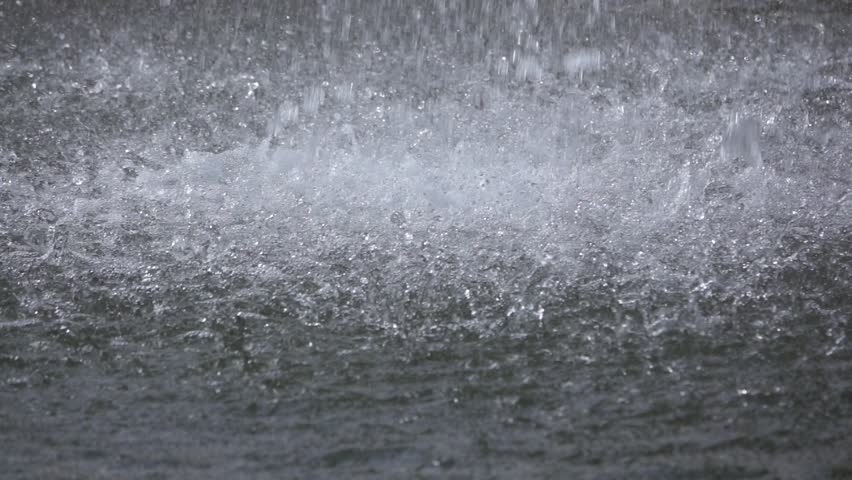 Heavy Rain On Asphalt. Summer Thunderstorm With Hard Rain Falling On A ...