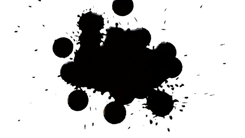 Abstract Isolated Drops Of Black Ink Paints With Splashes Drip Falling ...