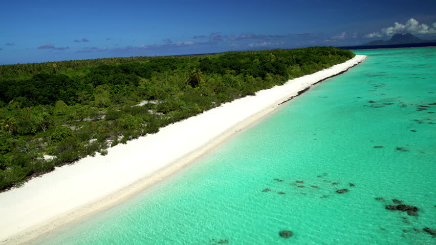 Aerial Tupai Society Islands French Polynesia Atoll Pacific Heart ...