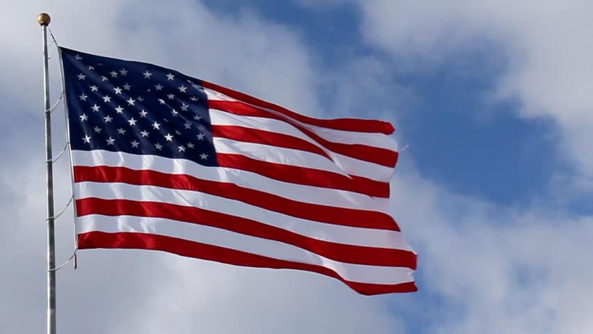 American Flag Free Clips 606 S American Flag Waving Against Blue Sky And White Clouds