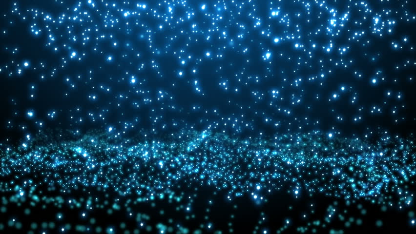 Blue Sparkles Falling On Waving Stock Footage Video (100% ...