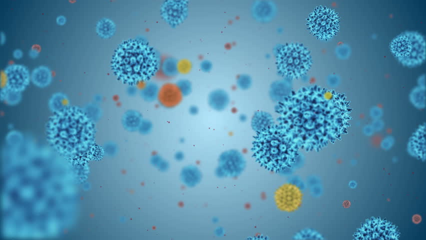 3d Render Virus Of Flu Or Microorganism Under Microscope Macro Germ 