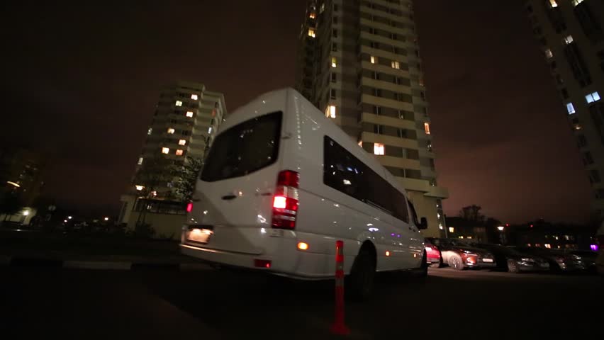 white van at night