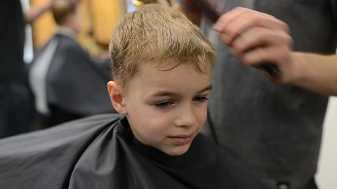 Kid Haircut With Close Up Stock Footage Video 100 Royalty Free