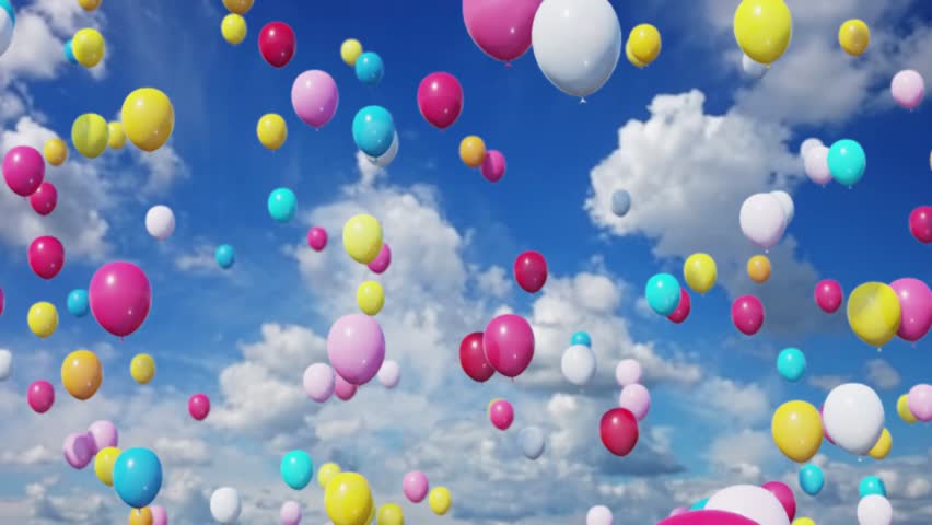 Lots Of Balloons Midway Media Lots Of Balloons Floating Up Into The Sky Stock Footage Video