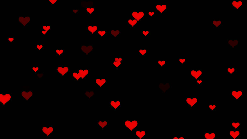 Valentine Love Hearts - Black Background Stock Footage Video 4320785 ...