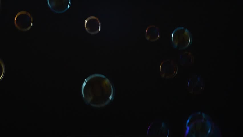 Soap Bubbles. Black Background Stock Footage Video (100% Royalty-free