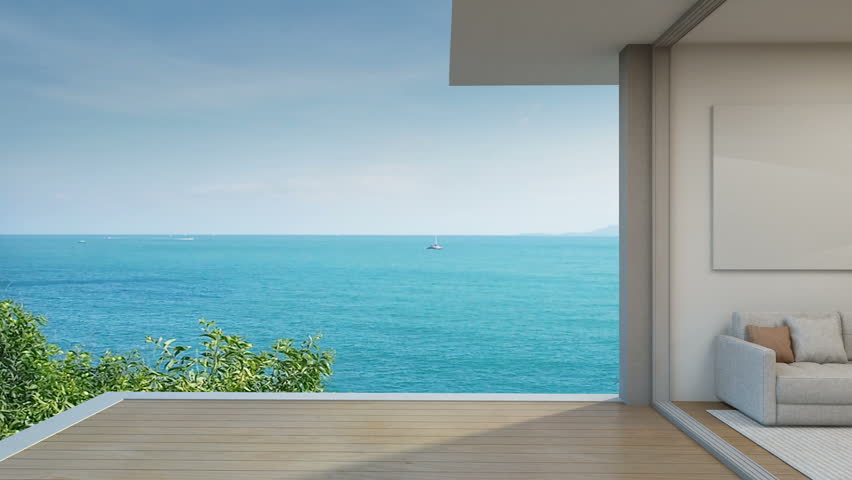 Sea View  Living  Room  in Stock Footage Video 100 Royalty 