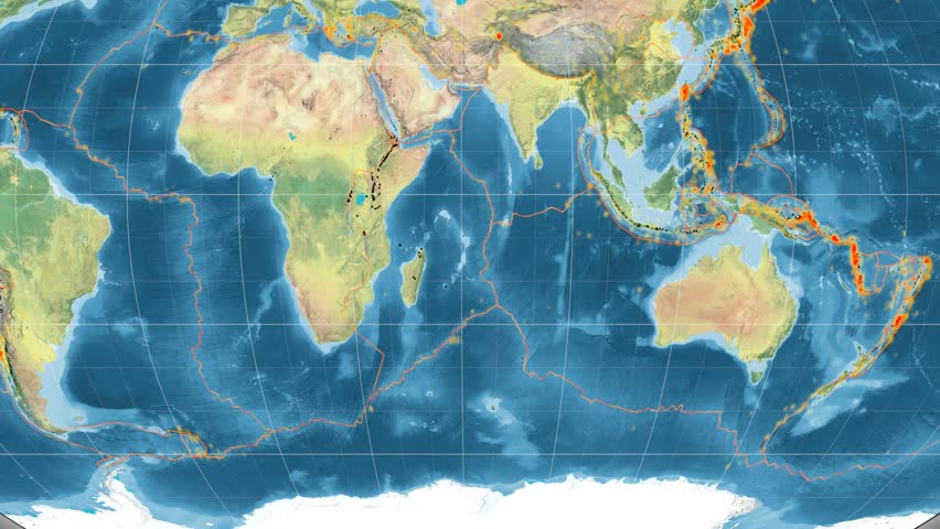 Somalia Tectonic Plate Featured & Animated Against The Global Elevation ...