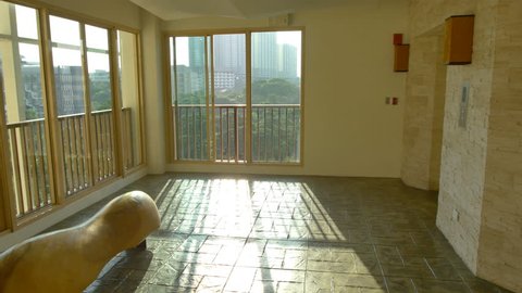 The Walkway In The Hotel Is Designed With Stamp Concrete Pattern