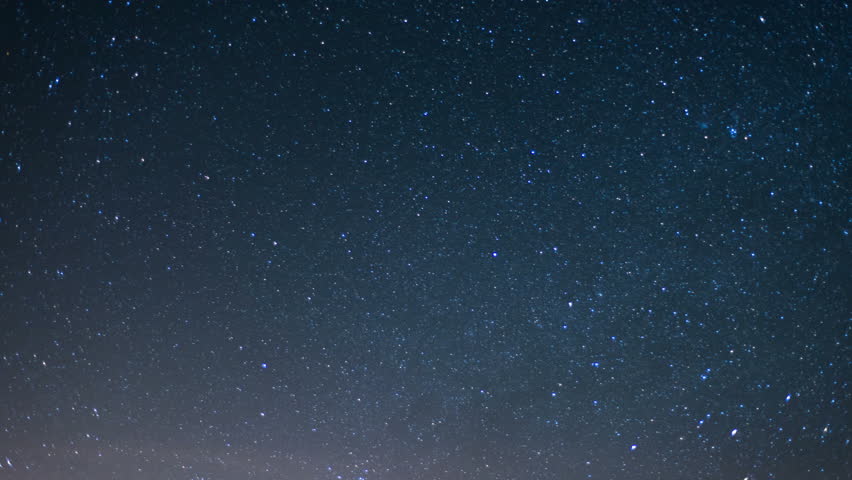 Starry Night Sky With Meteor Shower Milky Way Moving In Time Lapse ...